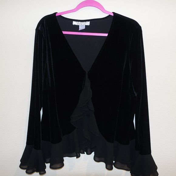 JR NITES WOMAN VELOUR TOP 18W - Picture 3 of 8